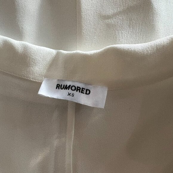 Rumored Bonsoir Black & White Mini Dress | White Fabric Button Down Unlined | XS - Picture 7 of 7